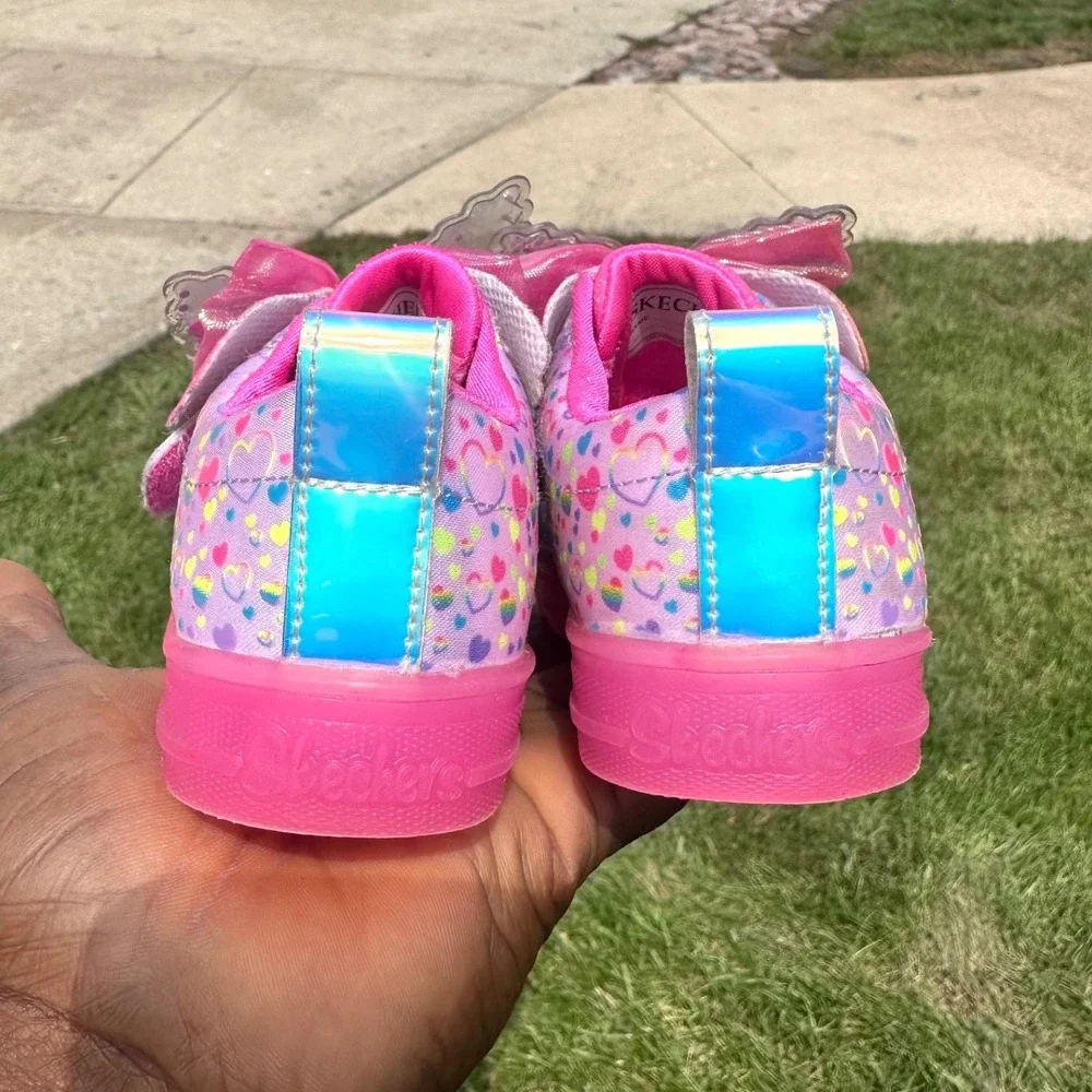 Skechers Twinkle Toes Toddler Girls Light Up Butterfly Sneakers Size 6 Shoes